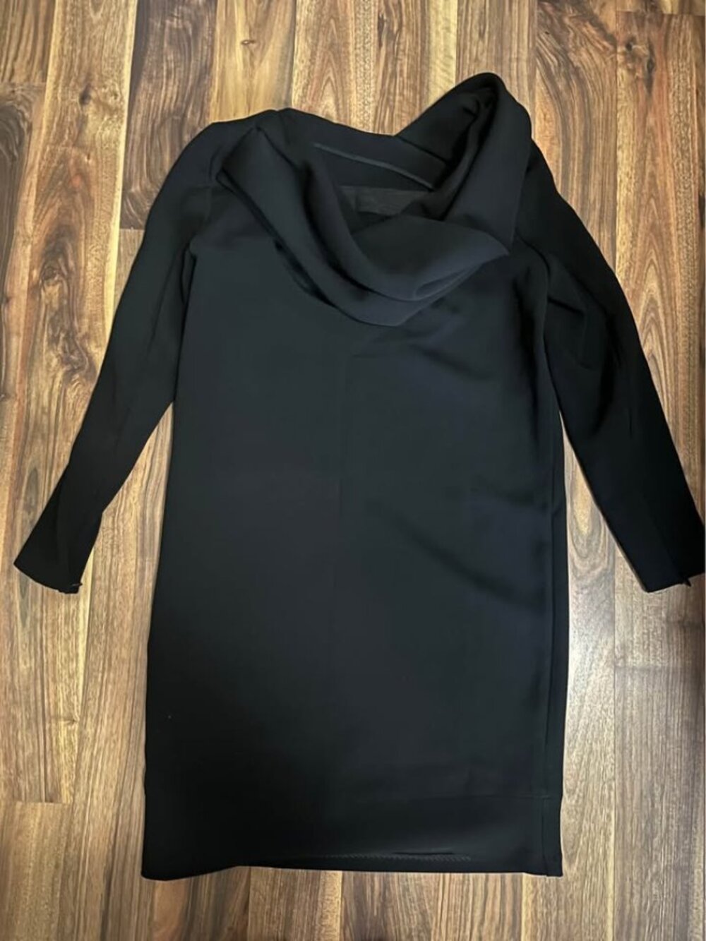 classic black Acne Sheath dress with draped collar size 36